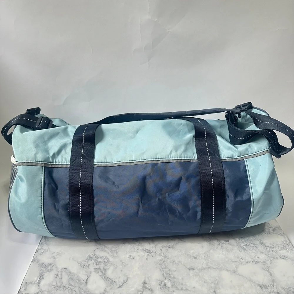 Vineyard Vines Blue Teal heavy duty nylon boat large travel weekender Duffel Bag